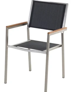 Store Beliani Puutarhatuoli Kangas Musta 4 Kpl Grosseto