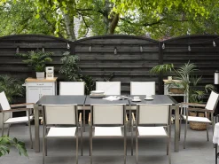 Hot Beliani Puutarhatuoli Kangas Valkoinen 6 Kpl Grosseto