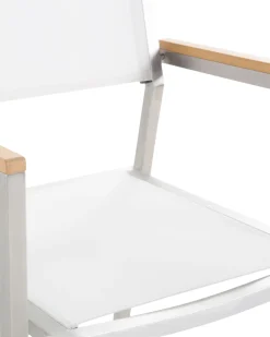 Hot Beliani Puutarhatuoli Kangas Valkoinen 6 Kpl Grosseto