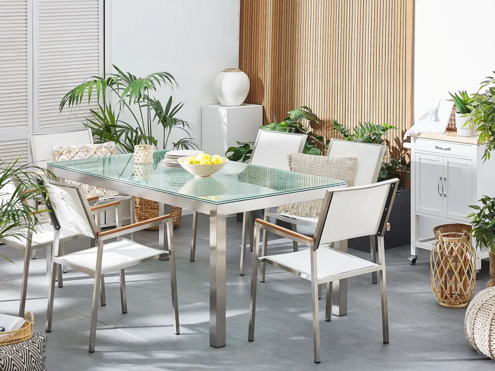 Online Beliani Puutarhatuoli Kangas Valkoinen 2 Kpl Grosseto