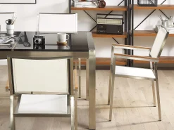 Online Beliani Puutarhatuoli Kangas Valkoinen 2 Kpl Grosseto