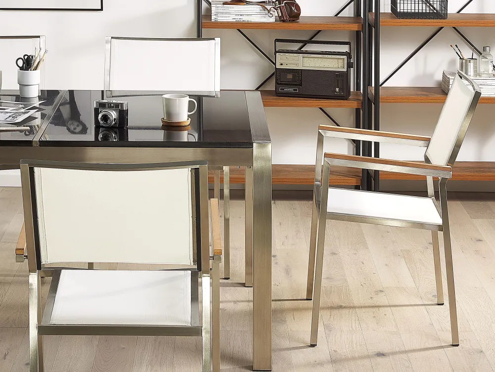 Online Beliani Puutarhatuoli Kangas Valkoinen 2 Kpl Grosseto