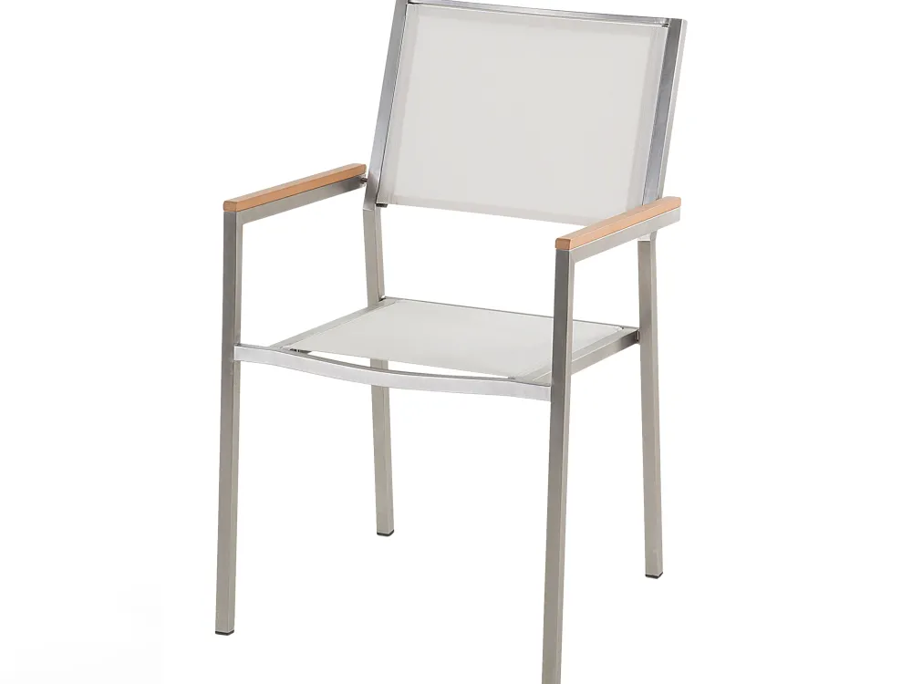 Online Beliani Puutarhatuoli Kangas Valkoinen 2 Kpl Grosseto