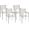Tuolit<Beliani Puutarhatuoli Kangas Valkoinen 4 Kpl Grosseto