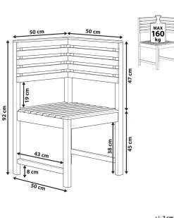 Ulkokalusteet<Beliani Puutarhatuoli Kulmaosa Akaasiapuinen Treia