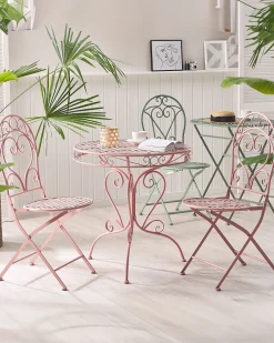 Flash Sale Beliani Puutarhatuoli Metalli Vaaleanpunainen 2 Kpl Albinia