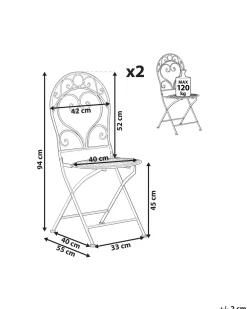 Flash Sale Beliani Puutarhatuoli Metalli Vaaleanpunainen 2 Kpl Albinia