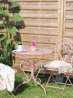 Flash Sale Beliani Puutarhatuoli Metalli Vaaleanpunainen 2 Kpl Albinia