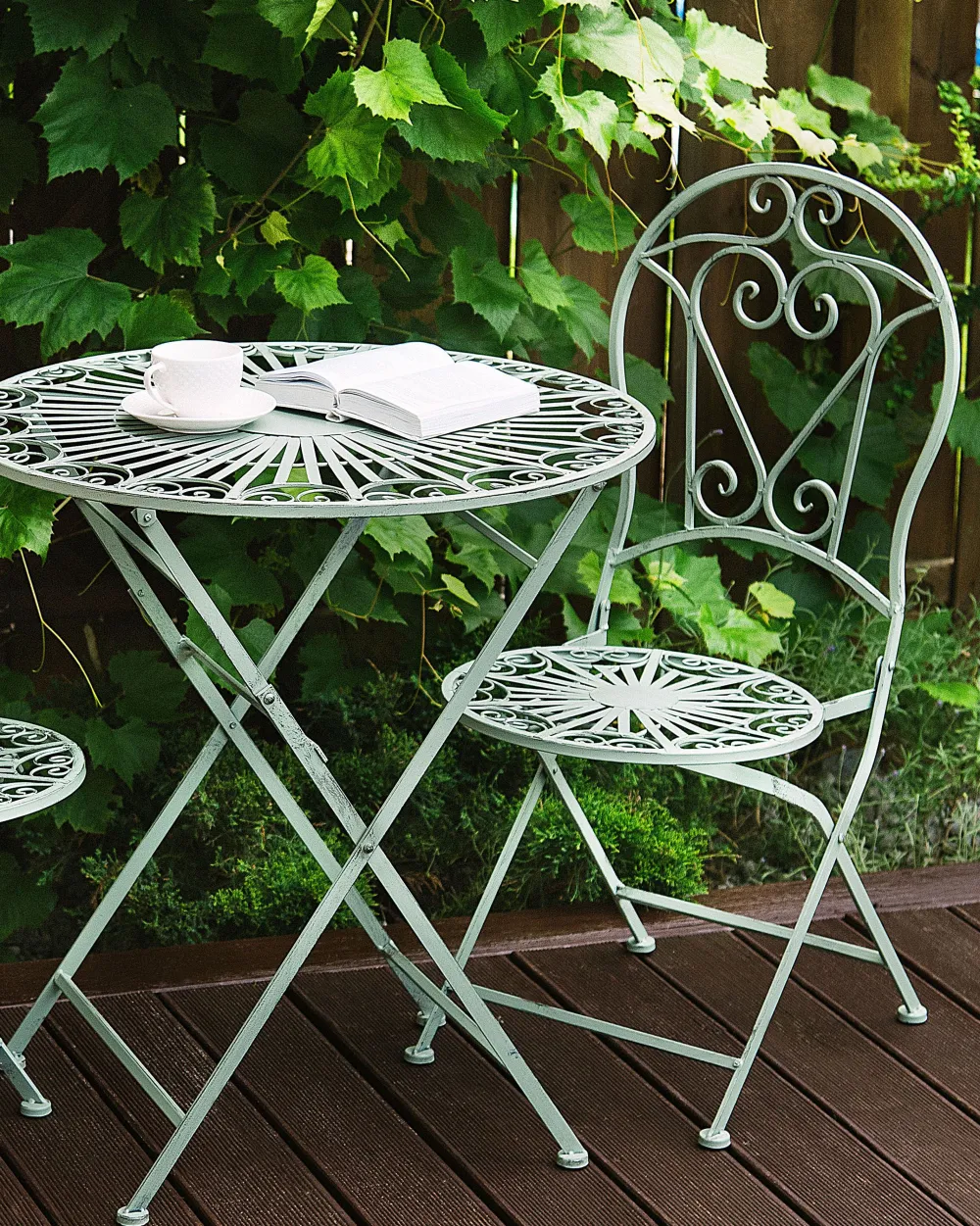 Ulkokalusteet<Beliani Puutarhatuoli Metalli Vihrea 2 Kpl Trento