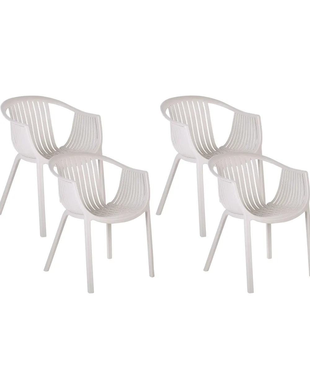 Outlet Beliani Puutarhatuoli Muovi Beige 4 Kpl Napoli