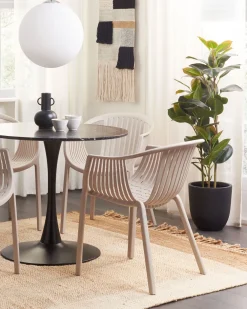 Outlet Beliani Puutarhatuoli Muovi Beige 4 Kpl Napoli