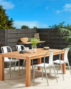 New Beliani Puutarhatuoli Muovi Valkoinen/Harmaa 4 Kpl Spezia