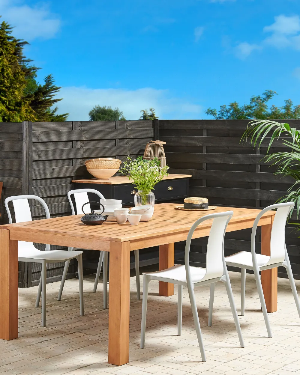 New Beliani Puutarhatuoli Muovi Valkoinen/Harmaa 4 Kpl Spezia