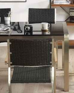 Store Beliani Puutarhatuoli Polyrottinki Musta 2 Kpl Grosseto