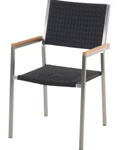 Store Beliani Puutarhatuoli Polyrottinki Musta 2 Kpl Grosseto