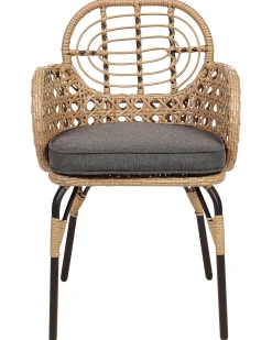 Ulkokalusteet<Beliani Puutarhatuoli Polyrottinki Luonnonvari/Harmaa 4 Kpl Pratello