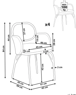 Ulkokalusteet<Beliani Puutarhatuoli Polyrottinki Luonnonvari/Harmaa 4 Kpl Pratello