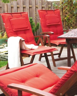 Ulkokalusteet<Beliani Puutarhatuoli Punaisella Pehmusteella Toscana