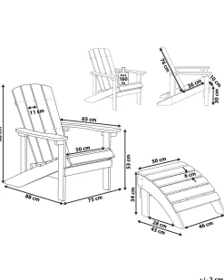 Shop Beliani Puutarhatuoli Rahilla Keltainen Adirondack