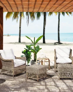 Ulkokalusteet<Beliani Puutarhatuoli Rahilla Rottinki Luonnonvari 2 Kpl Ribolla