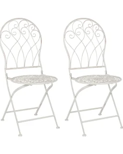 Clearance Beliani Puutarhatuoli Rauta Luonnonvalkoinen 2 Kpl Stiffe