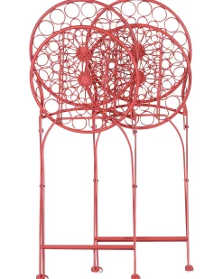 Ulkokalusteet<Beliani Puutarhatuoli Rauta Punainen 2 Kpl Scario