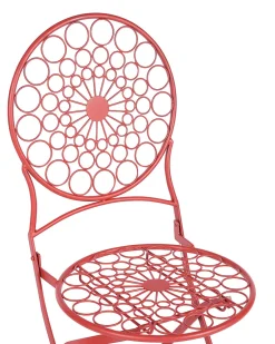 Ulkokalusteet<Beliani Puutarhatuoli Rauta Punainen 2 Kpl Scario