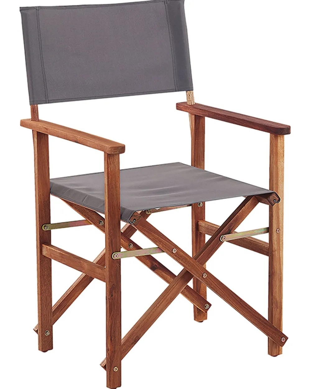 Ulkokalusteet<Beliani Puutarhatuoli Tumma Akasiapuu Vaihtokangas 2 Kpl Harmaa/Trooppinen Lehtikuvio 2 Kpl Cine