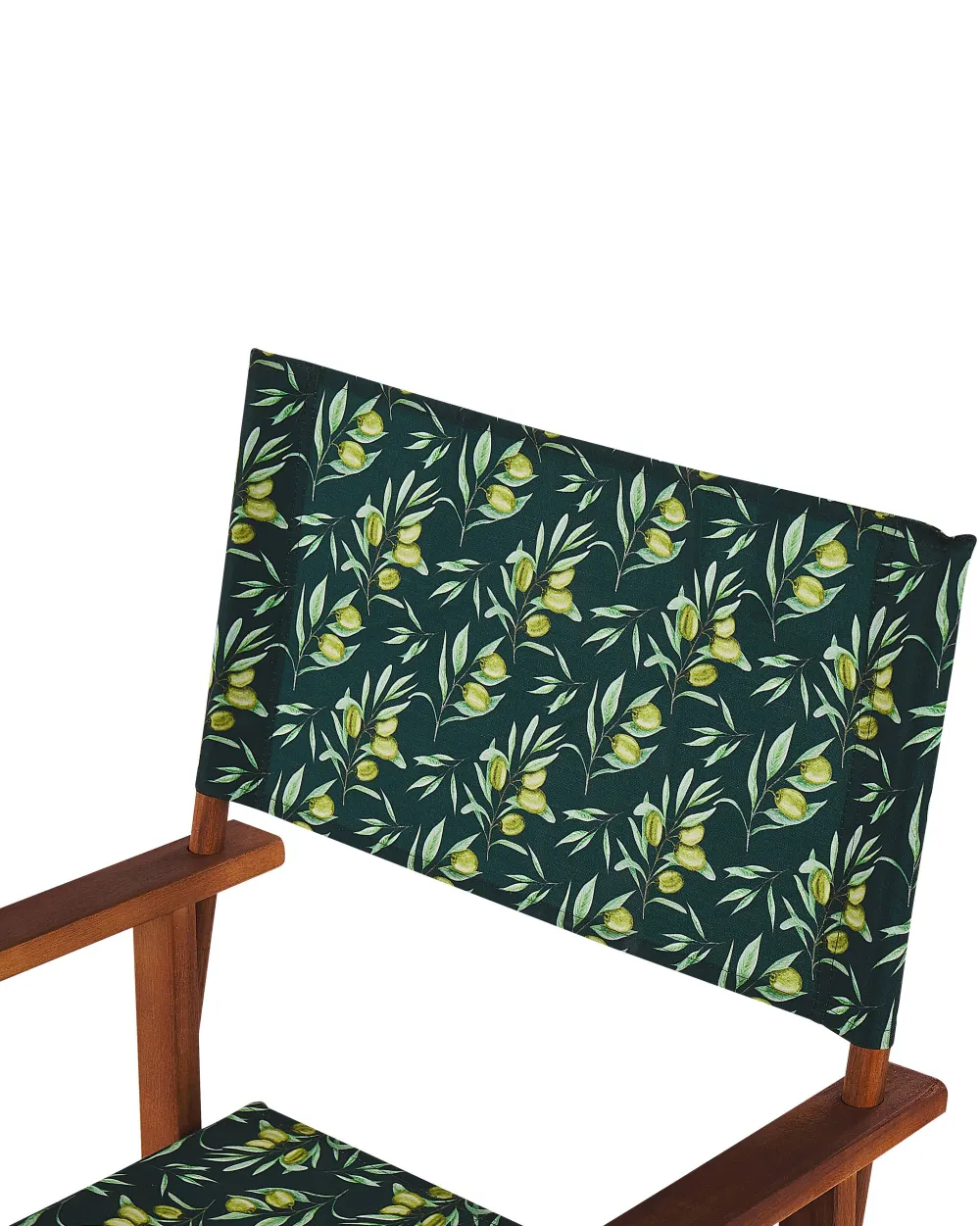 Outlet Beliani Puutarhatuoli Tumma Akasiapuu Vaihtokangas 2 Kpl Luonnonvalkoinen/Oliivikuvio 2 Kpl Cine