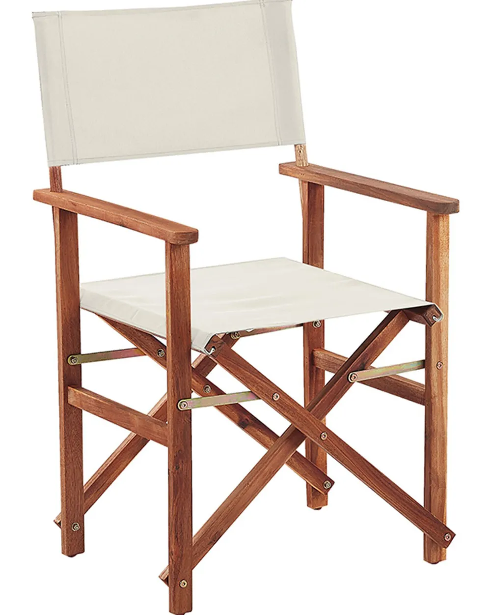 Outlet Beliani Puutarhatuoli Tumma Akasiapuu Vaihtokangas 2 Kpl Luonnonvalkoinen/Oliivikuvio 2 Kpl Cine