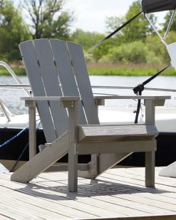 Cheap Beliani Puutarhatuoli Tummanharmaa Adirondack