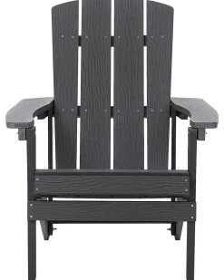 Cheap Beliani Puutarhatuoli Tummanharmaa Adirondack