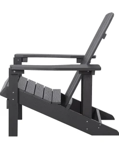 Cheap Beliani Puutarhatuoli Tummanharmaa Adirondack