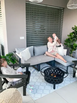 Cheap Beliani Puutarhatuoli Tummanharmaa Adirondack