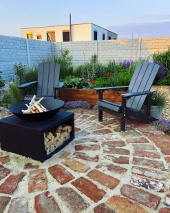 Cheap Beliani Puutarhatuoli Tummanharmaa Adirondack