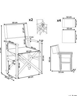 Ulkokalusteet<Beliani Puutarhatuoli Vaalea Akasiapuu Vaihtokangas 2 Kpl Luonnonvalkoinen/Tukaanikuvio 2 Kpl Cine
