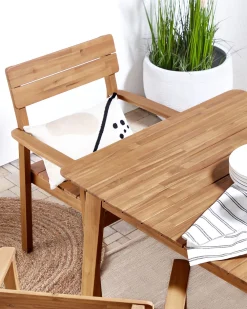 Ulkokalusteet<Beliani Puutarhatuoli Vaalea Akasiapuu 4 Kpl Fornelli