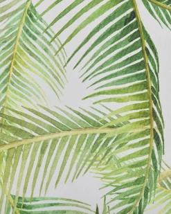 Outlet Beliani Puutarhatuoli Vaalea Akasiapuu Vaihtokangas 2 Kpl Luonnonvalkoinen/Trooppinen Lehtikuvio 2 Kpl Cine