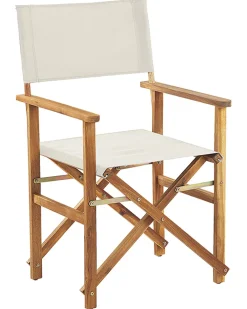 Outlet Beliani Puutarhatuoli Vaalea Akasiapuu Vaihtokangas 2 Kpl Luonnonvalkoinen/Trooppinen Lehtikuvio 2 Kpl Cine