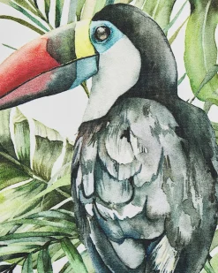 Ulkokalusteet<Beliani Puutarhatuoli Vaalea Akasiapuu Vaihtokangas 2 Kpl Harmaa/Tukaanikuvio 2 Kpl Cine