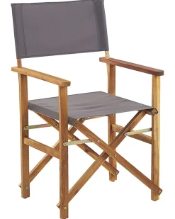 Ulkokalusteet<Beliani Puutarhatuoli Vaalea Akasiapuu Vaihtokangas 2 Kpl Harmaa/Tukaanikuvio 2 Kpl Cine