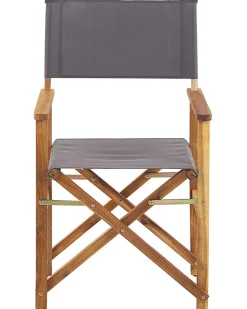 Ulkokalusteet<Beliani Puutarhatuoli Vaalea Akasiapuu Vaihtokangas 2 Kpl Harmaa/Tukaanikuvio 2 Kpl Cine