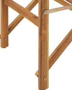 Ulkokalusteet<Beliani Puutarhatuoli Vaalea Akasiapuu Vaihtokangas 2 Kpl Harmaa/Tukaanikuvio 2 Kpl Cine