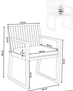 Ulkokalusteet<Beliani Puutarhatuoli Vihrealla Pehmusteella Sassari
