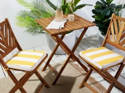 Tekstiilit<Beliani Puutarhatuolin Pehmuste Keltainen/Valkoinen 37 X 34 Cm 2 Kpl Terni