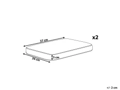 Tekstiilit<Beliani Puutarhatuolin Pehmuste Keltainen/Valkoinen 37 X 34 Cm 2 Kpl Terni