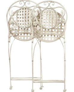 Discount Beliani Puutarhatuolit 2Kpl Metallinen Luonnonvalkoinen Bivio
