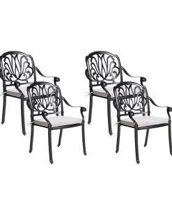 Ulkokalusteet<Beliani Puutarhatuolit 4Kpl Musta Ancona