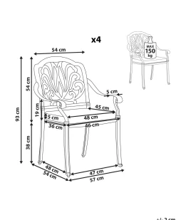 Ulkokalusteet<Beliani Puutarhatuolit 4Kpl Musta Ancona