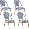 Cheap Beliani Puutarhatuolit 4Kpl Setti Sinivalkoinen Rifreddo